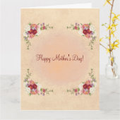 ハッピーマザーズデー（ヴィンテージ）カード カード (黄色い花)