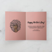 ハッピーマザーズデー，励ましの黒人女性，ピンク カード (内部)