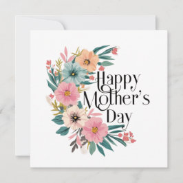 ハッピーマザーズデー 右側 花 ピンク 桃色 シーズンカード