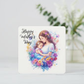 ハッピーマザーズデー 花を持つ母と子 シーズンカード (スタンド正面)