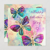 ハッピーマザーズデー – 蝶カラフル類飛んでいる (正面/裏面)