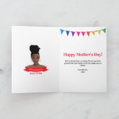 ハッピーマザーズデー，黒人女性，バナカラフルー カード (内部)