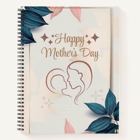 ハッピーマザーズデー 8.5" x 11" スパイラルノート ノートブック (正面)