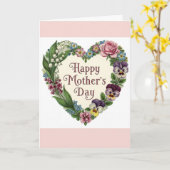 ハッピーマザーズビクトリアンデイフローラハートリース カード (黄色い花)