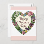 ハッピーマザーズビクトリアンデイフローラハートリース ポストカード (正面/裏面)
