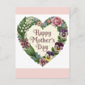 ハッピーマザーズビクトリアンデイフローラハートリース ポストカード (正面)