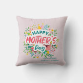 ハッピーマザーズモダンデイパーソナライズされたフローラ クッション (裏面)