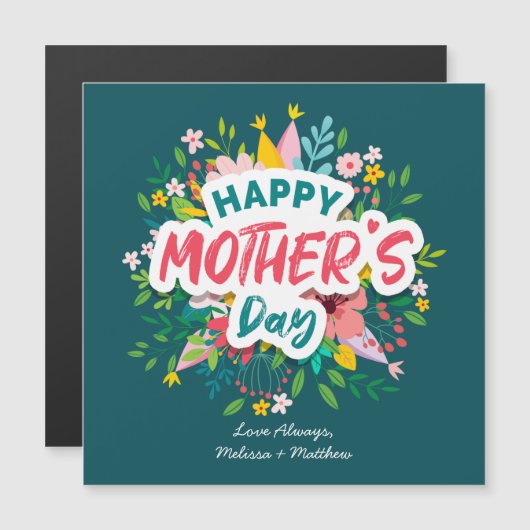 ハッピーマザーズモダンデイフローラパーソナライズされた (正面/裏面)