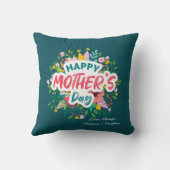 ハッピーマザーズモダンデイフローラパーソナライズされた クッション (裏面)