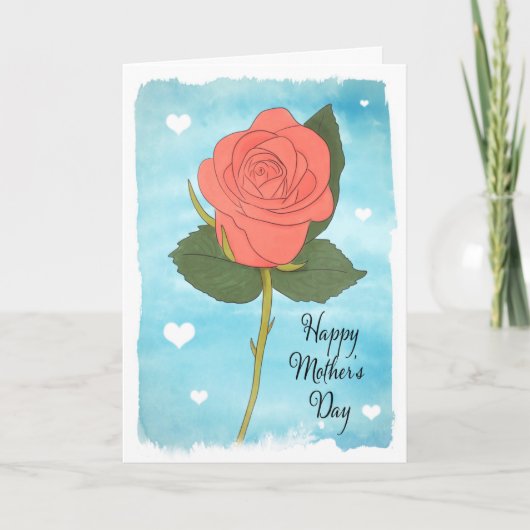ハッピーマザーズ日ウォーター絵を描カラーピンクローズ シーズンカード (正面)