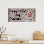 ハッピーマザーズ日サインバラピンクバナーデコール ポスター (キッチン)