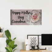 ハッピーマザーズ日サインバラピンクバナーデコール ポスター (ホームオフィス)