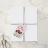 ハッピーマザーズ日パープルピンクアリウム水彩 ギフトタグ (より糸付き)