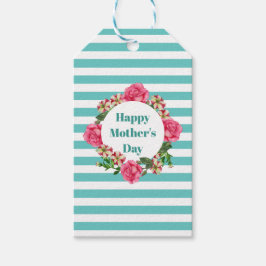 ハッピーマザーズ日ピンクローズレッドホワイトペチュニア ギフトタグ
