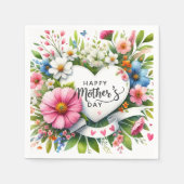 ハッピーマザーズ日フローラハート スタンダードカクテルナプキン (正面)