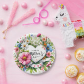 ハッピーマザーズ日フローラハート ペーパープレート (パーティー)