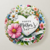 ハッピーマザーズ日フローラハート ラウンドクッション (正面)