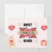 ハッピーマザーズ日印刷可能カード、デジタルマザーズ シーズンポストカード (正面/裏面)