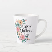 ハッピーマザーズ日右サイド花ピーチピンクCr カフェラテマグ (右)