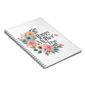 ハッピーマザーズ日右サイド花ピーチピンクCr ノートブック (右側)