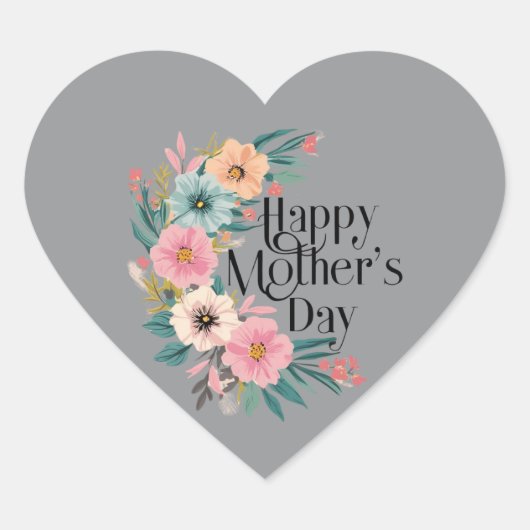 ハッピーマザーズ日右サイド花ピーチピンクCr ハートシール (正面)