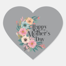 ハッピーマザーズ日右サイド花ピーチピンクCr ハートシール