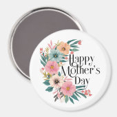 ハッピーマザーズ日右サイド花ピーチピンクCr マグネット (正面/裏面)