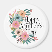 ハッピーマザーズ日右サイド花ピーチピンクCr マグネット (正面)