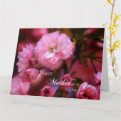 ハッピーマザーズ日春ピンクさくらんぼの花 カード (黄色い花)