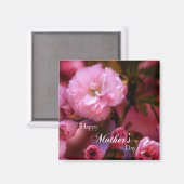 ハッピーマザーズ日春ピンクさくらんぼの花 マグネット (正面/裏面)