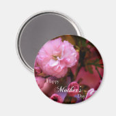 ハッピーマザーズ日春ピンクさくらんぼの花 マグネット (正面/裏面)