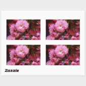 ハッピーマザーズ日春ピンクさくらんぼの花 長方形シール (シート)