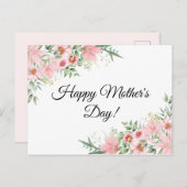 ハッピーマザーズ日水彩ピンクフローラクラシック ポストカード (正面/裏面)