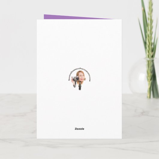 ハッピーマザーズ日美しい黄色のチューリップon紫 シーズンカード (裏面)