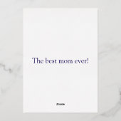 ハッピーマザーズ日薄紫フラワーフォイルホリデーカード 箔シーズンカード (裏面)