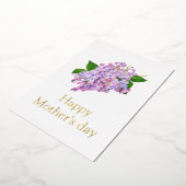 ハッピーマザーズ日薄紫フラワーフォイルホリデーカード 箔シーズンカード (回転した状態)