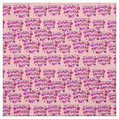 ハッピーマザーズ日語文字のようなピンクの花 ファブリック (見本)