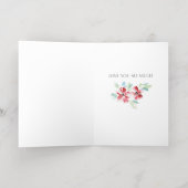 ハッピーマザーズ日赤水色花 箔グリーティングカード (内側レイダウン)