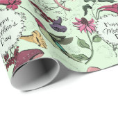 ハッピーマザーズ日魅惑春ガーデングリーン ラッピングペーパー (ロールコーナー)
