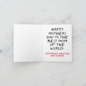 ハッピーマザーズ最高のデーママパーソナライズされた ノートカード (内部)