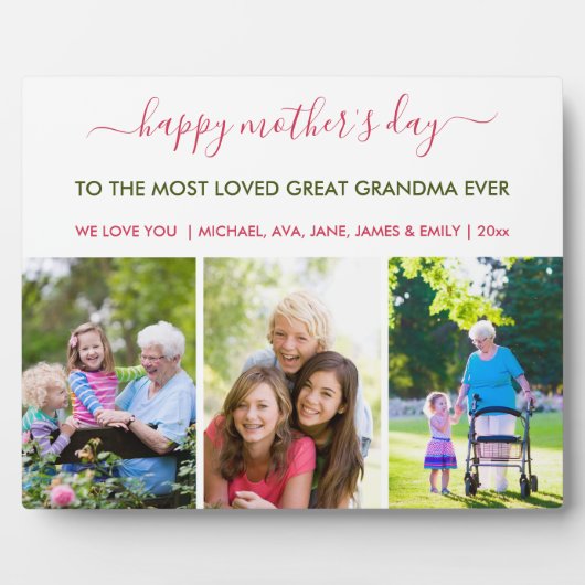 ハッピーマザーズ素晴らしデイおばあちゃん3カスタム枚 フォトプラーク (正面)