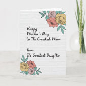ハッピーマザーズ素晴らしデイママフローラパステル花 カード (正面)