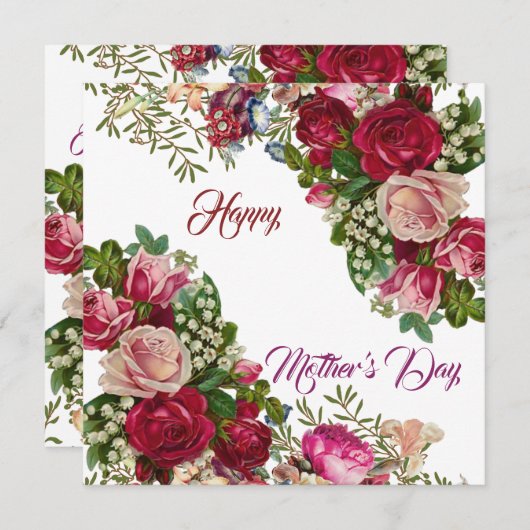 ハッピーマザーズ素朴デイバラフローラ緑の葉 シーズンカード (正面/裏面)