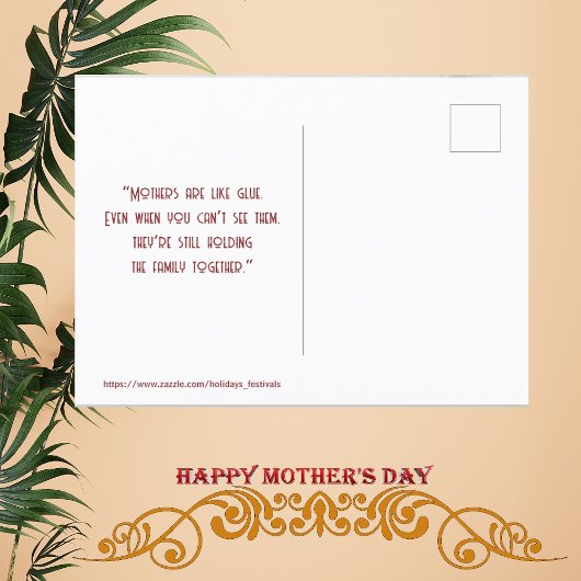 ハッピーマザーズ素朴デイバラフローラ緑の葉 シーズンポストカード