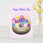 ハッピーマザーズ・デイおばあちゃんデイジー カード (黄色い花)