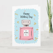 ハッピーマザーズ・デイかわいいピンクの香水オンブルー カード (正面)