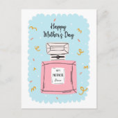 ハッピーマザーズ・デイかわいいピンクの香水オンブルー ポストカード (正面)