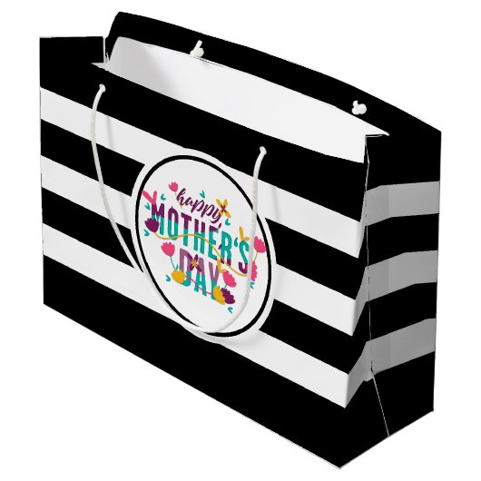 ハッピーマザーズ・デイフローラ&タイポグラフィ ラージペーパーバッグ (裏面アングル)