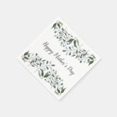 ハッピーマザーズ・デイユーカリプトゥス・グリーンリーフローラ スタンダードカクテルナプキン (角)