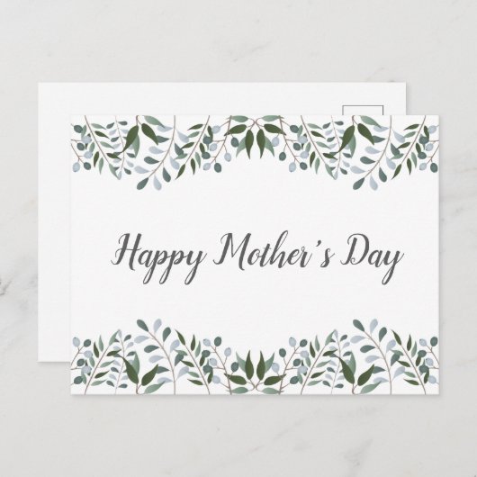 ハッピーマザーズ・デイユーカリプトゥス・グリーンリーフローラ ポストカード (正面/裏面)